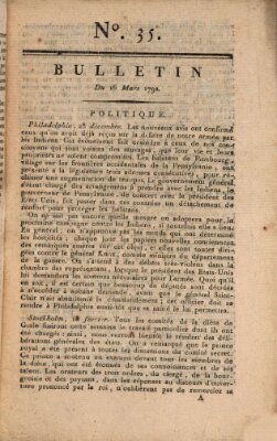 Bulletin Freitag 16. März 1792