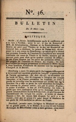 Bulletin Sonntag 18. März 1792