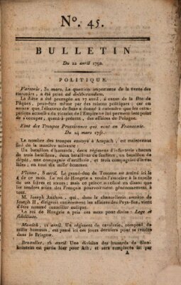 Bulletin Sonntag 22. April 1792