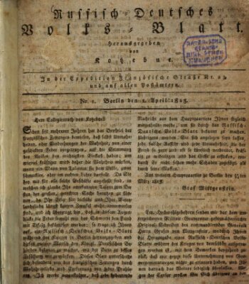 Russisch-deutsches Volksblatt Donnerstag 1. April 1813