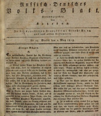 Russisch-deutsches Volksblatt Samstag 1. Mai 1813