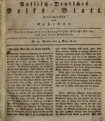 Russisch-deutsches Volksblatt Dienstag 4. Mai 1813