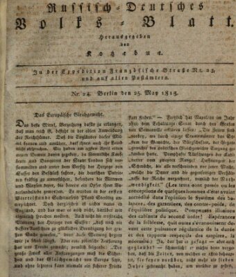 Russisch-deutsches Volksblatt Dienstag 25. Mai 1813