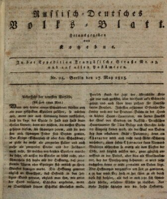 Russisch-deutsches Volksblatt Donnerstag 27. Mai 1813