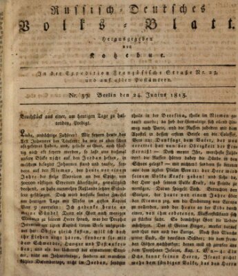 Russisch-deutsches Volksblatt Donnerstag 24. Juni 1813