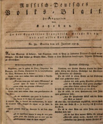 Russisch-deutsches Volksblatt Samstag 26. Juni 1813