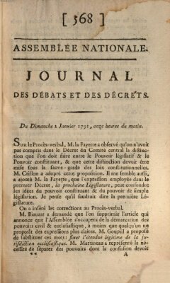 Journal des débats et des décrets Sonntag 2. Januar 1791