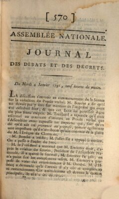 Journal des débats et des décrets Dienstag 4. Januar 1791