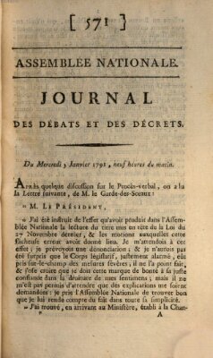 Journal des débats et des décrets Mittwoch 5. Januar 1791