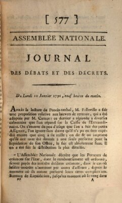 Journal des débats et des décrets Montag 10. Januar 1791