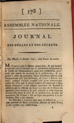 Journal des débats et des décrets Dienstag 11. Januar 1791