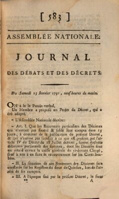 Journal des débats et des décrets Samstag 15. Januar 1791