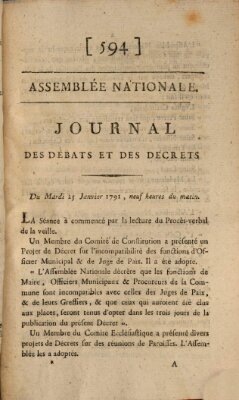 Journal des débats et des décrets Dienstag 25. Januar 1791