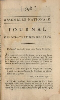 Journal des débats et des décrets Samstag 29. Januar 1791