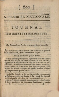 Journal des débats et des décrets Sonntag 30. Januar 1791