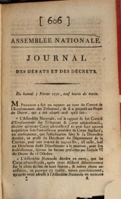 Journal des débats et des décrets Samstag 5. Februar 1791