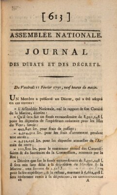 Journal des débats et des décrets Freitag 11. Februar 1791