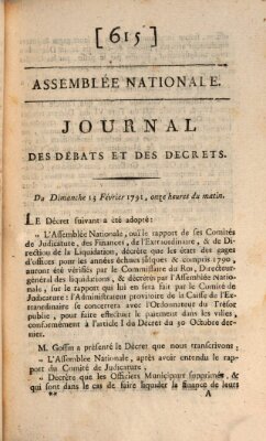 Journal des débats et des décrets Sonntag 13. Februar 1791