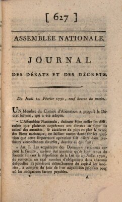 Journal des débats et des décrets Donnerstag 24. Februar 1791