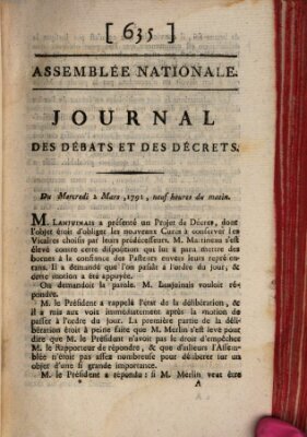 Journal des débats et des décrets Mittwoch 2. März 1791