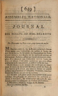 Journal des débats et des décrets Sonntag 13. März 1791