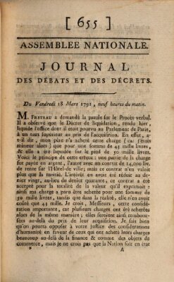 Journal des débats et des décrets Freitag 18. März 1791