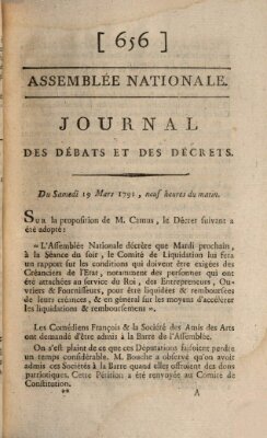 Journal des débats et des décrets Samstag 19. März 1791