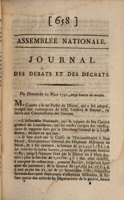 Journal des débats et des décrets Sonntag 20. März 1791