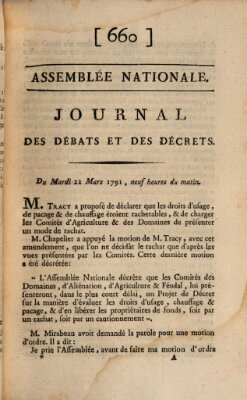 Journal des débats et des décrets Dienstag 22. März 1791