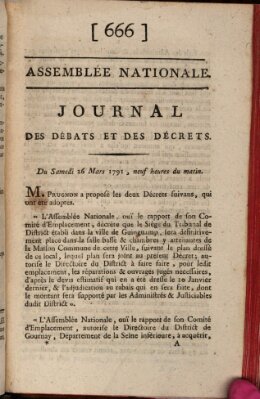 Journal des débats et des décrets Samstag 26. März 1791