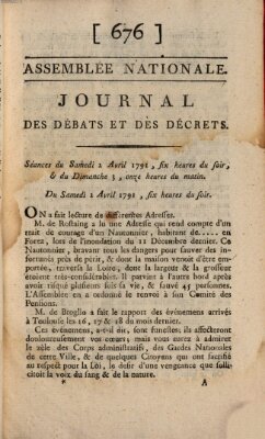 Journal des débats et des décrets Samstag 2. April 1791