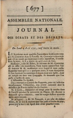 Journal des débats et des décrets Montag 4. April 1791