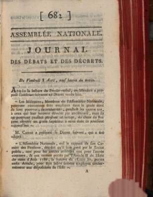 Journal des débats et des décrets Freitag 8. April 1791