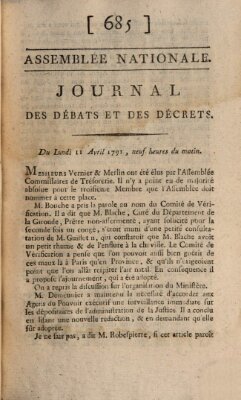 Journal des débats et des décrets Montag 11. April 1791