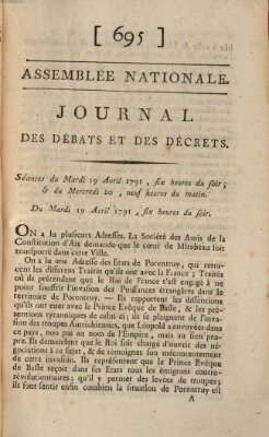 Journal des débats et des décrets Mittwoch 20. April 1791