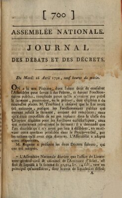 Journal des débats et des décrets Dienstag 26. April 1791