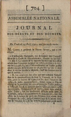 Journal des débats et des décrets Freitag 29. April 1791