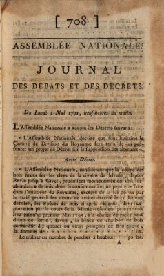 Journal des débats et des décrets Montag 2. Mai 1791