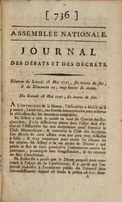 Journal des débats et des décrets Samstag 28. Mai 1791