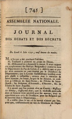 Journal des débats et des décrets Montag 6. Juni 1791