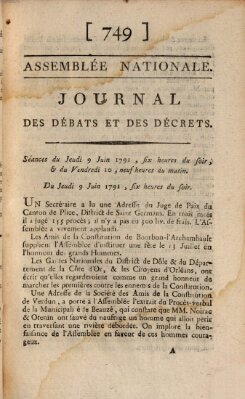 Journal des débats et des décrets Freitag 10. Juni 1791