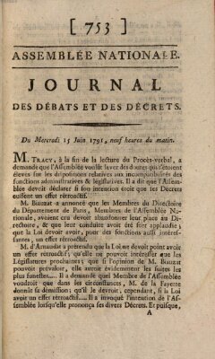 Journal des débats et des décrets Mittwoch 15. Juni 1791