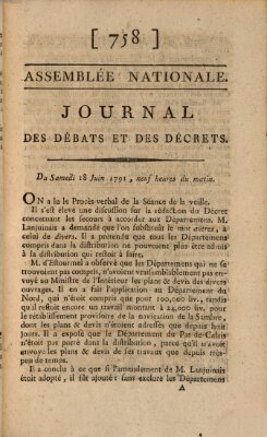 Journal des débats et des décrets Samstag 18. Juni 1791