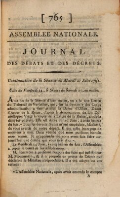 Journal des débats et des décrets Samstag 25. Juni 1791