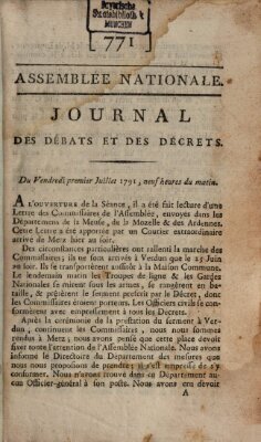 Journal des débats et des décrets Freitag 1. Juli 1791