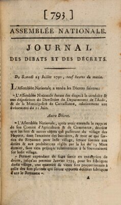 Journal des débats et des décrets Samstag 23. Juli 1791