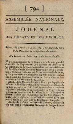 Journal des débats et des décrets Sonntag 24. Juli 1791