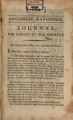 Journal des débats et des décrets Montag 1. August 1791