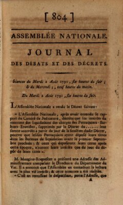 Journal des débats et des décrets Mittwoch 3. August 1791