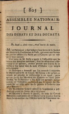 Journal des débats et des décrets Donnerstag 4. August 1791